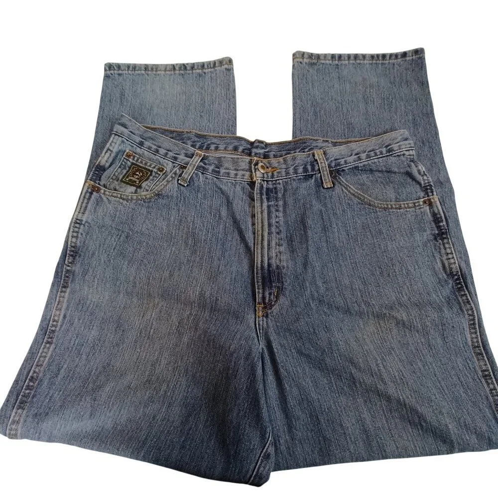 Cinch Men's 38x32 Blue Medium‎ Wash Denim Jeans Straight Normcore Work Durable